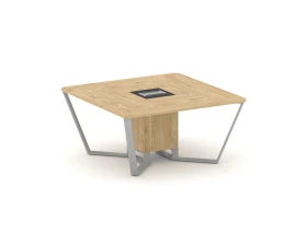 Стол переговорный квадратный ЛДСП/краш. металл/МДФ 1600x1600x750 Стил Мит / Steel Meet images