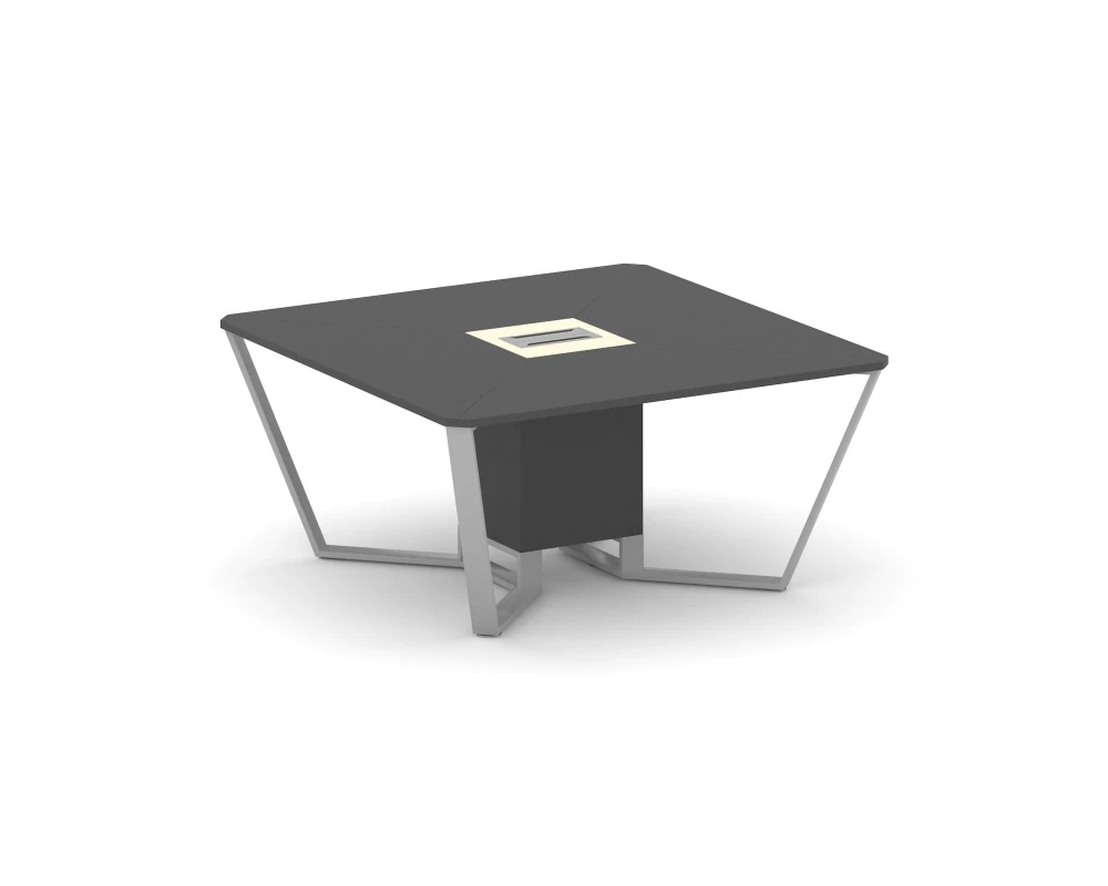 Стол переговорный квадратный ЛДСП/краш. металл/МДФ 1600x1600x750 Стил Мит / Steel Meet