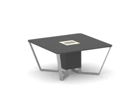 Стол переговорный квадратный ЛДСП/краш. металл/МДФ 1600x1600x750 Стил Мит / Steel Meet images