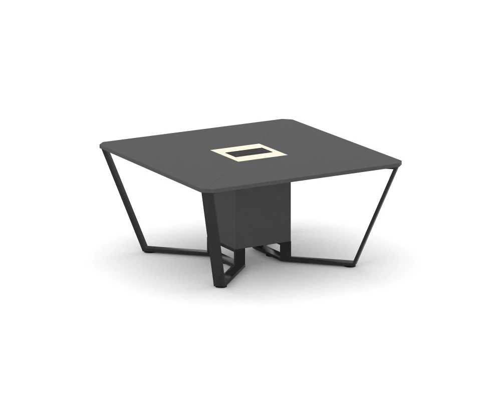 Стол переговорный квадратный ЛДСП/краш. металл/МДФ 1600x1600x750 Стил Мит / Steel Meet