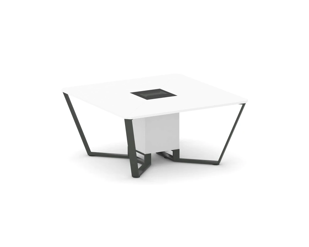 Стол переговорный квадратный ЛДСП/краш. металл/МДФ 1600x1600x750 Стил Мит / Steel Meet