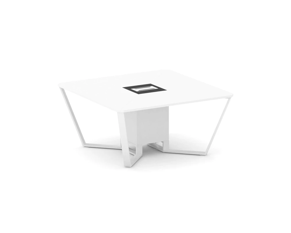 Стол переговорный квадратный ЛДСП/краш. металл/МДФ 1600x1600x750 Стил Мит / Steel Meet