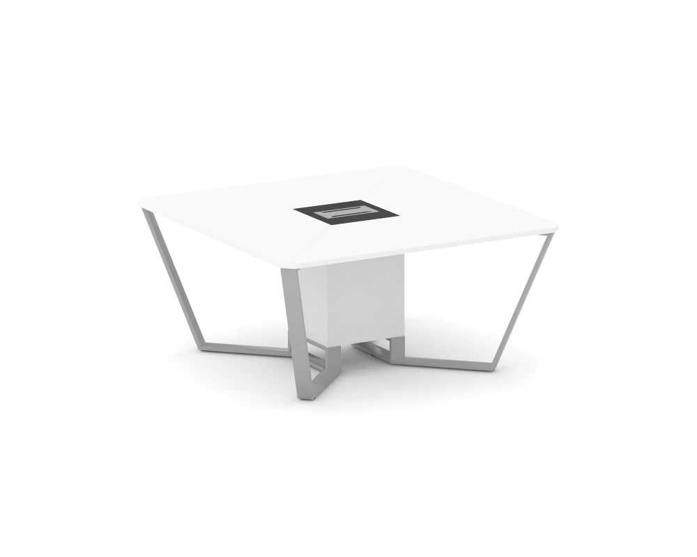 Стол переговорный квадратный ЛДСП/краш. металл/МДФ 1600x1600x750 Стил Мит / Steel Meet