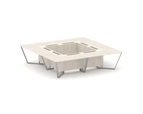 Стол переговорный квадратный ЛДСП/краш. металл/МДФ 3200x3200x750 Стил Мит / Steel Meet images