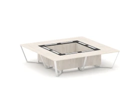 Стол переговорный квадратный ЛДСП/краш. металл/МДФ 3200x3200x750 Стил Мит / Steel Meet images