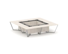 Стол переговорный квадратный ЛДСП/краш. металл/МДФ 3200x3200x750 Стил Мит / Steel Meet images