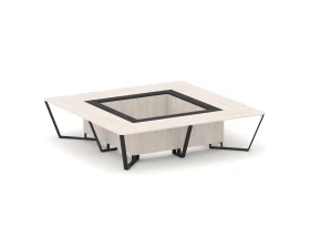 Стол переговорный квадратный ЛДСП/краш. металл/МДФ 3200x3200x750 Стил Мит / Steel Meet images