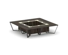 Стол переговорный квадратный ЛДСП/краш. металл/МДФ 3200x3200x750 Стил Мит / Steel Meet images