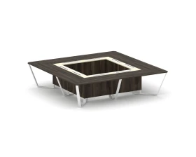 Стол переговорный квадратный ЛДСП/краш. металл/МДФ 3200x3200x750 Стил Мит / Steel Meet images