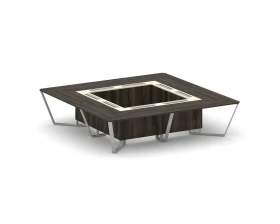 Стол переговорный квадратный ЛДСП/краш. металл/МДФ 3200x3200x750 Стил Мит / Steel Meet images