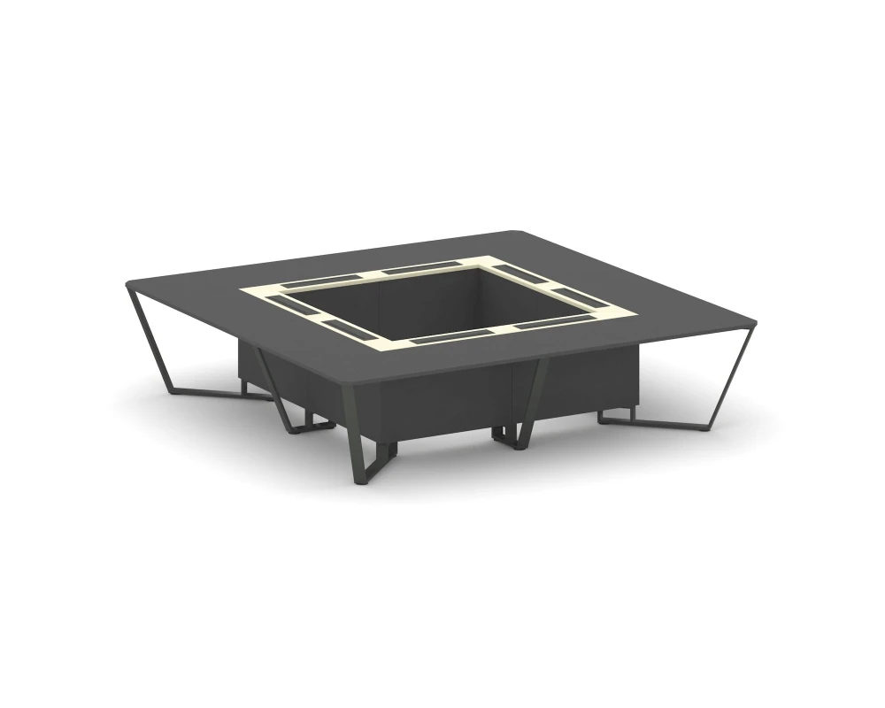 Стол переговорный квадратный ЛДСП/краш. металл/МДФ 3200x3200x750 Стил Мит / Steel Meet