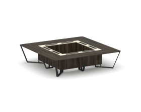 Стол переговорный квадратный ЛДСП/краш. металл/МДФ 3200x3200x750 Стил Мит / Steel Meet images