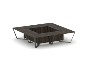 Стол переговорный квадратный ЛДСП/краш. металл/МДФ 3200x3200x750 Стил Мит / Steel Meet images