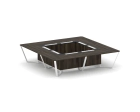 Стол переговорный квадратный ЛДСП/краш. металл/МДФ 3200x3200x750 Стил Мит / Steel Meet images