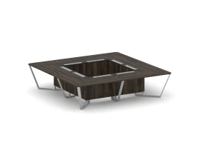 Стол переговорный квадратный ЛДСП/краш. металл/МДФ 3200x3200x750 Стил Мит / Steel Meet images