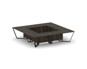 Стол переговорный квадратный ЛДСП/краш. металл/МДФ 3200x3200x750 Стил Мит / Steel Meet images