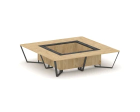 Стол переговорный квадратный ЛДСП/краш. металл/МДФ 3200x3200x750 Стил Мит / Steel Meet images