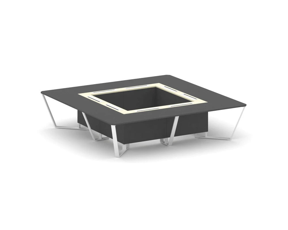 Стол переговорный квадратный ЛДСП/краш. металл/МДФ 3200x3200x750 Стил Мит / Steel Meet