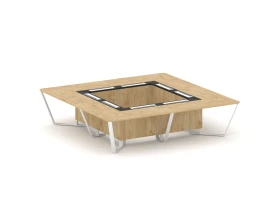 Стол переговорный квадратный ЛДСП/краш. металл/МДФ 3200x3200x750 Стил Мит / Steel Meet images