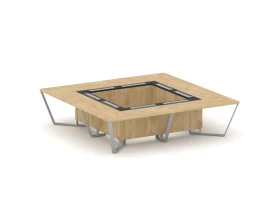 Стол переговорный квадратный ЛДСП/краш. металл/МДФ 3200x3200x750 Стил Мит / Steel Meet images