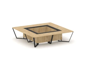 Стол переговорный квадратный ЛДСП/краш. металл/МДФ 3200x3200x750 Стил Мит / Steel Meet images