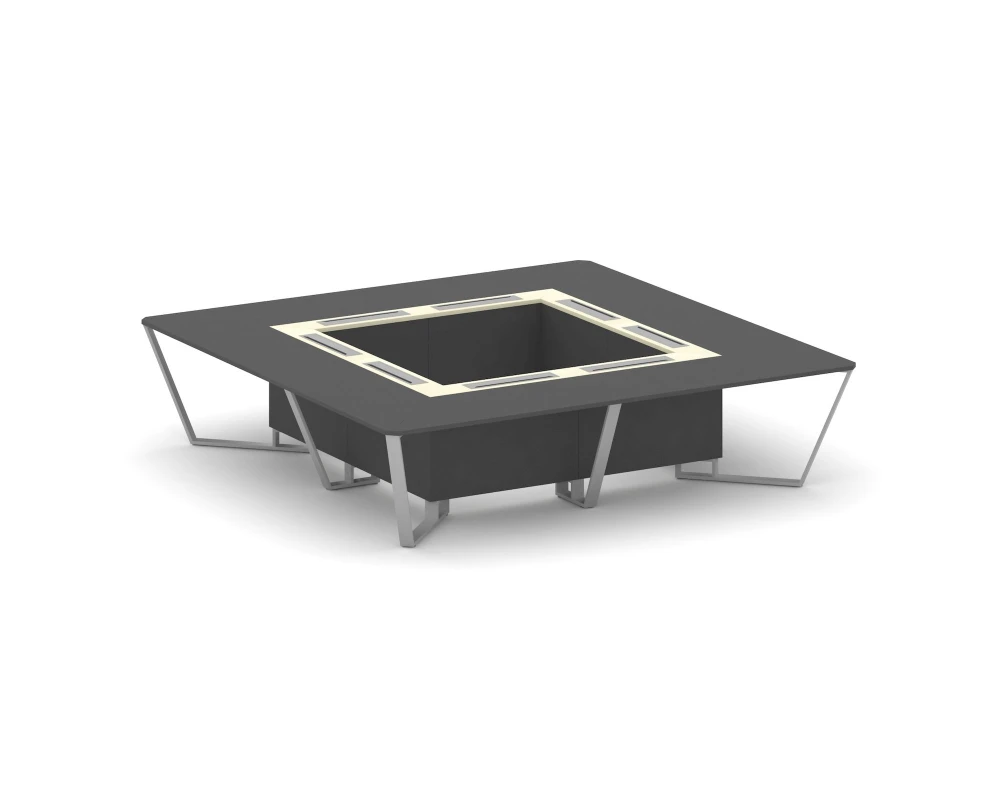 Стол переговорный квадратный ЛДСП/краш. металл/МДФ 3200x3200x750 Стил Мит / Steel Meet