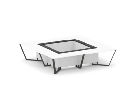 Стол переговорный квадратный ЛДСП/краш. металл/МДФ 3200x3200x750 Стил Мит / Steel Meet images