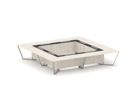 Стол переговорный квадратный ЛДСП/краш. металл/МДФ 4000x4000x750 Стил Мит / Steel Meet images