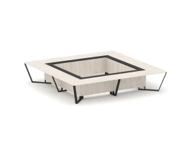 Стол переговорный квадратный ЛДСП/краш. металл/МДФ 4000x4000x750 Стил Мит / Steel Meet images