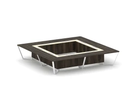 Стол переговорный квадратный ЛДСП/краш. металл/МДФ 4000x4000x750 Стил Мит / Steel Meet images