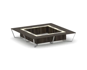 Стол переговорный квадратный ЛДСП/краш. металл/МДФ 4000x4000x750 Стил Мит / Steel Meet images