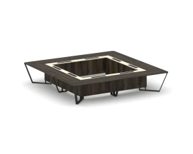 Стол переговорный квадратный ЛДСП/краш. металл/МДФ 4000x4000x750 Стил Мит / Steel Meet images