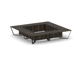 Стол переговорный квадратный ЛДСП/краш. металл/МДФ 4000x4000x750 Стил Мит / Steel Meet images