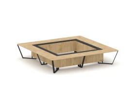 Стол переговорный квадратный ЛДСП/краш. металл/МДФ 4000x4000x750 Стил Мит / Steel Meet images