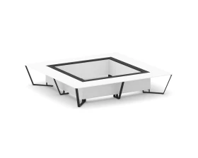 Стол переговорный квадратный ЛДСП/краш. металл/МДФ 4000x4000x750 Стил Мит / Steel Meet images