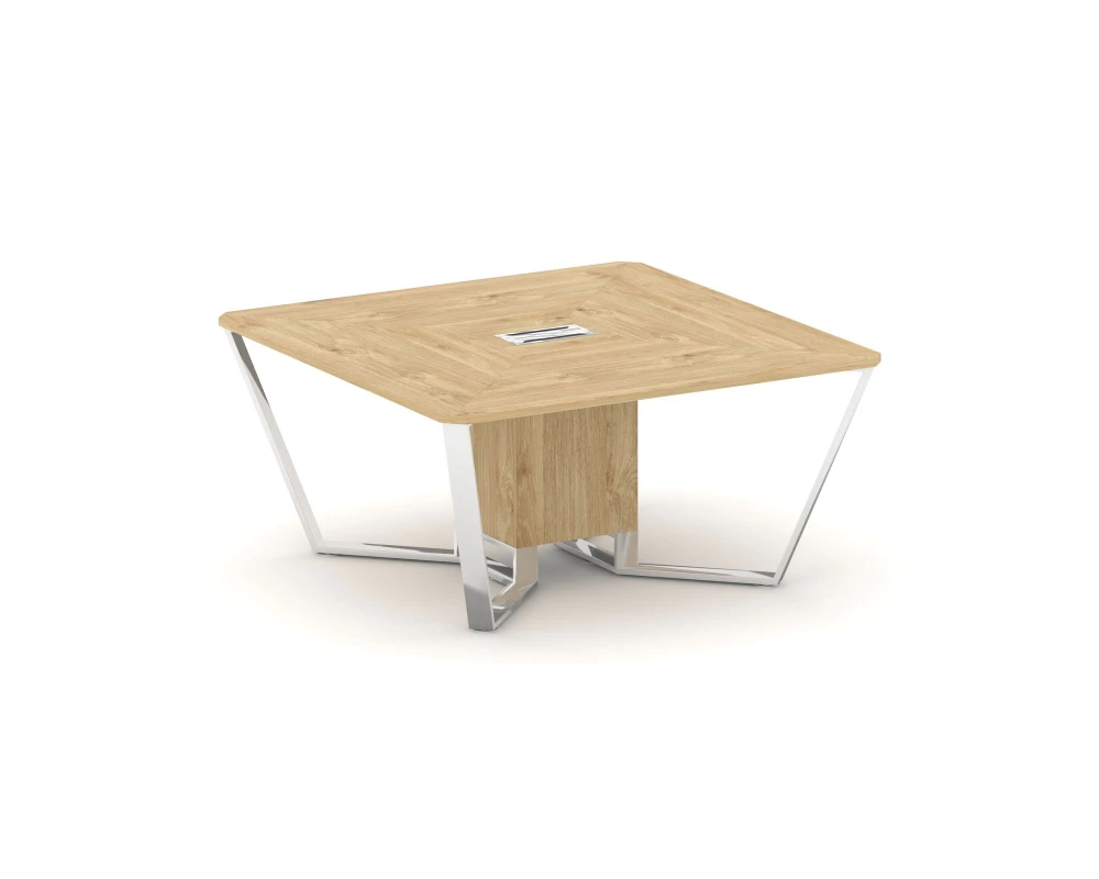 Стол переговорный квадратный ЛДСП/нерж. сталь 1600x1600x750 Стил Мит / Steel Meet