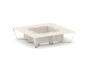 Стол переговорный квадратный ЛДСП/нерж. сталь 3200x3200x750 Стил Мит / Steel Meet images