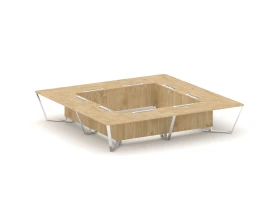 Стол переговорный квадратный ЛДСП/нерж. сталь 4000x4000x750 Стил Мит / Steel Meet images