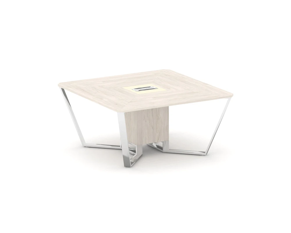 Стол переговорный квадратный ЛДСП/нерж. сталь/МДФ 1600x1600x750 Стил Мит / Steel Meet