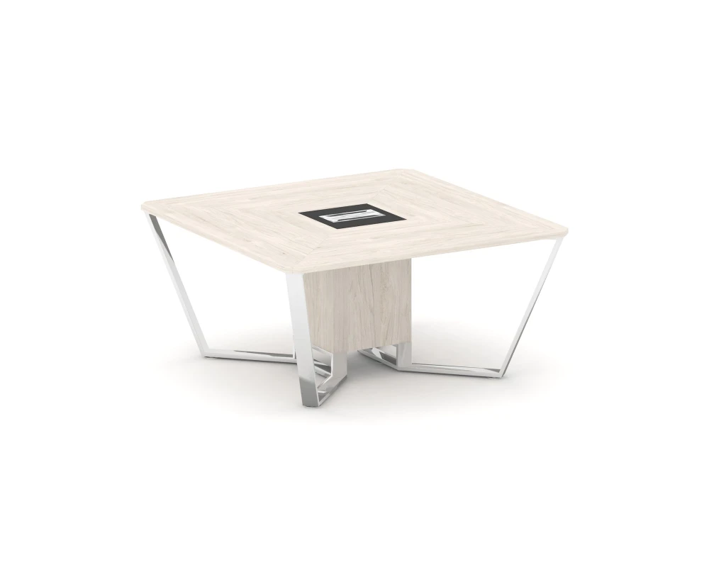 Стол переговорный квадратный ЛДСП/нерж. сталь/МДФ 1600x1600x750 Стил Мит / Steel Meet