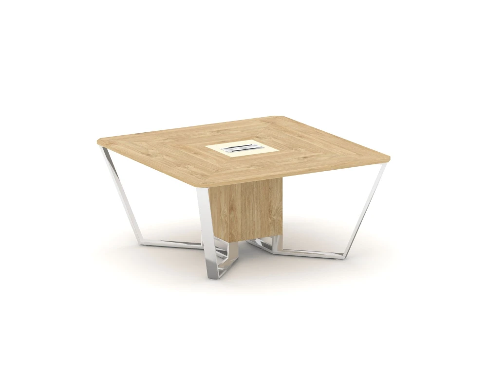 Стол переговорный квадратный ЛДСП/нерж. сталь/МДФ 1600x1600x750 Стил Мит / Steel Meet