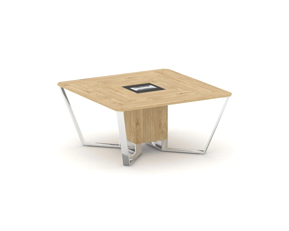 Стол переговорный квадратный ЛДСП/нерж. сталь/МДФ 1600x1600x750 Стил Мит / Steel Meet