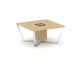 Стол переговорный квадратный ЛДСП/нерж. сталь/МДФ 1600x1600x750 Стил Мит / Steel Meet images