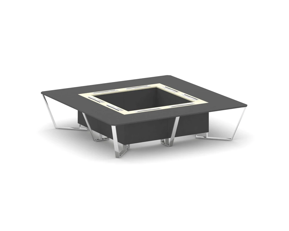 Стол переговорный квадратный ЛДСП/нерж. сталь/МДФ 3200x3200x750 Стил Мит / Steel Meet