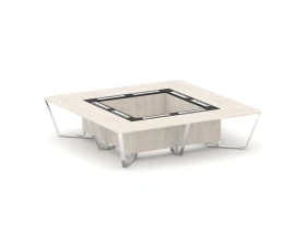 Стол переговорный квадратный ЛДСП/нерж. сталь/МДФ 3200x3200x750 Стил Мит / Steel Meet images