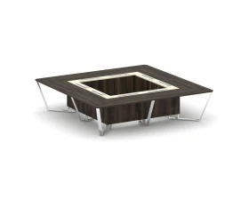 Стол переговорный квадратный ЛДСП/нерж. сталь/МДФ 3200x3200x750 Стил Мит / Steel Meet images