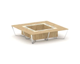 Стол переговорный квадратный ЛДСП/нерж. сталь/МДФ 3200x3200x750 Стил Мит / Steel Meet images