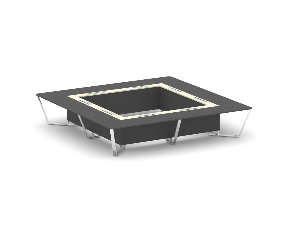 Стол переговорный квадратный ЛДСП/нерж. сталь/МДФ 4000x4000x750 Стил Мит / Steel Meet