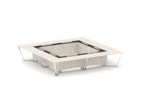 Стол переговорный квадратный ЛДСП/нерж. сталь/МДФ 4000x4000x750 Стил Мит / Steel Meet images