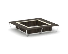 Стол переговорный квадратный ЛДСП/нерж. сталь/МДФ 4000x4000x750 Стил Мит / Steel Meet images